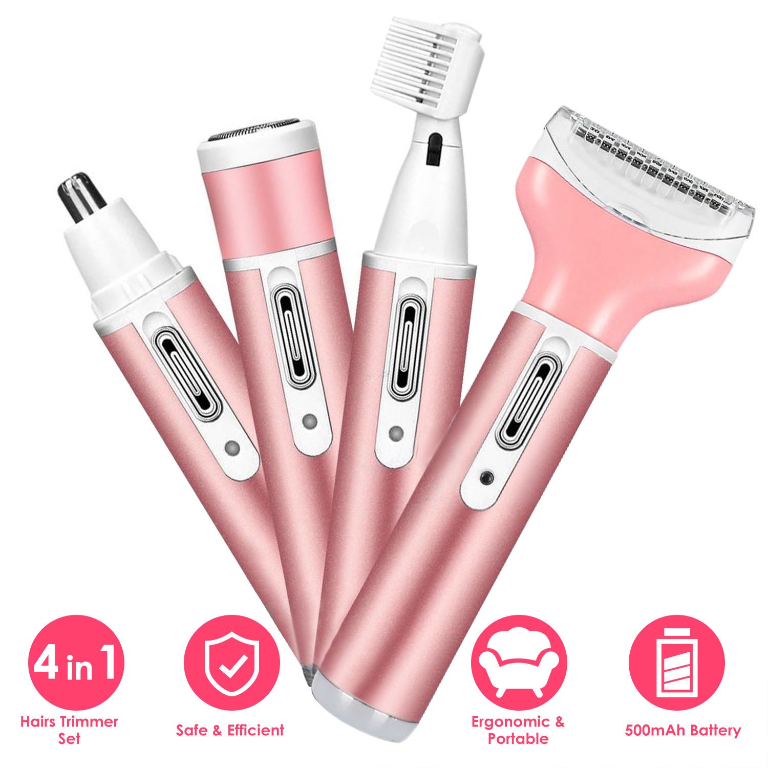 4 In 1 Women Electric Shaver Painless Rechargeable Hair Remover Eyebrow Nose Hair Cordless Trimmer Set 4 In 1 Women Electric Shaver Painless Rechargeable Hair Remover Eyebrow Nose Hair Cordless Trimmer Set